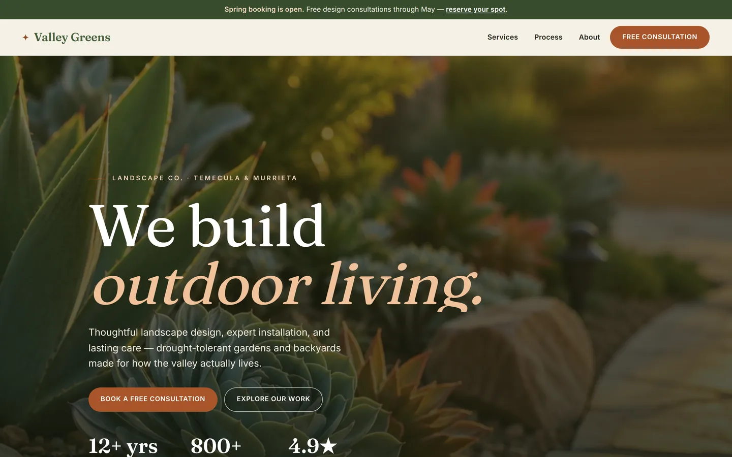 Valley Greens website demo